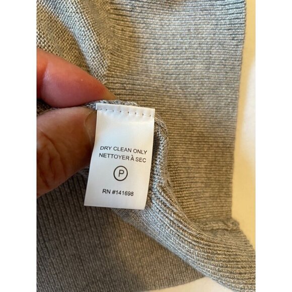 Unique Ramy Brook Sheer Sleeve Sweater V-Neck Long Sleeve Gray  Cashmere Silk Co - Picture 8 of 8